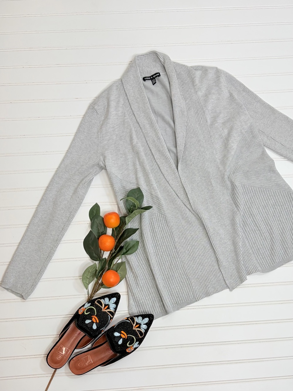 Cable & Gauge Ribbed Open Front Cardigan